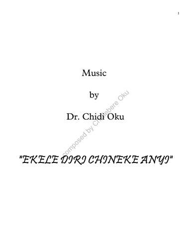 Ekele Diri Chineke Anyi