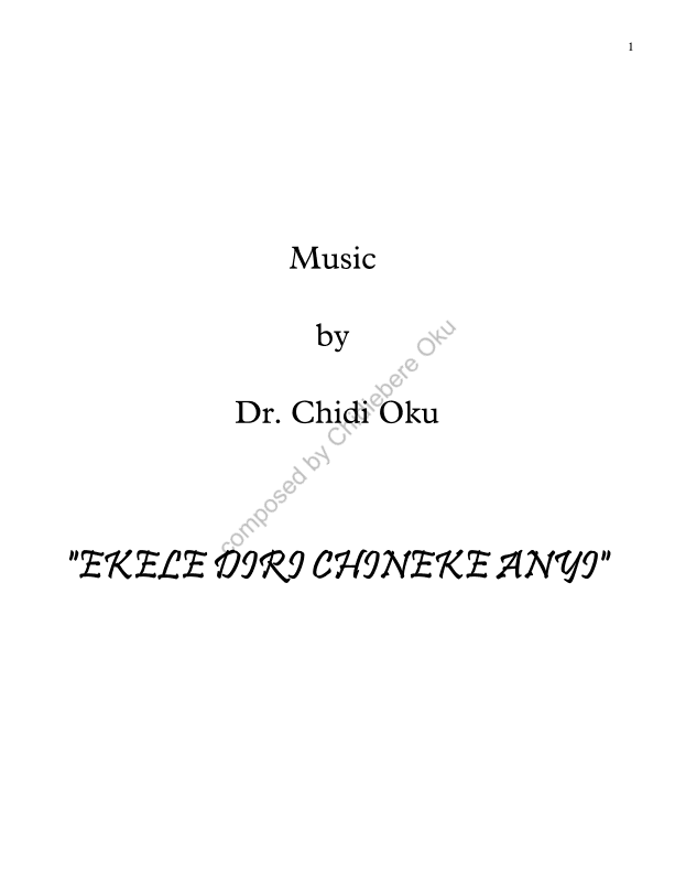 Ekele Diri Chineke Anyi