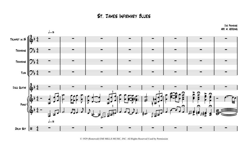 St. James Infirmary Blues (arr. Mark Herzing)