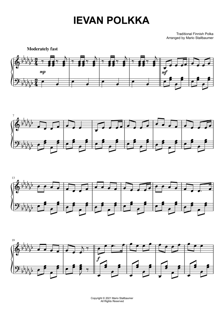 Ievan Polkka - Piano Solo (arr. Mario Stallbaumer)