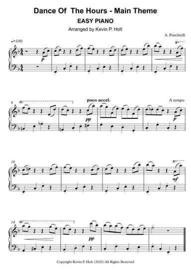 Dance of the Hours - Easy Piano (arr. Kevin P. Holt)