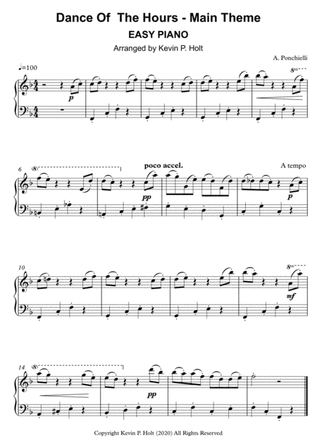 Dance of the Hours - Easy Piano (arr. Kevin P. Holt)