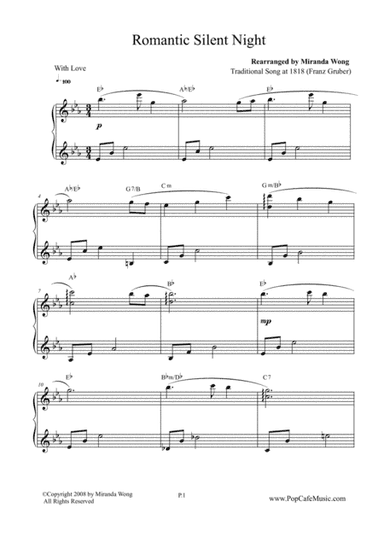 4 Romantic Christmas Tunes for Piano Solo - C Key (arr. Miranda Wong)