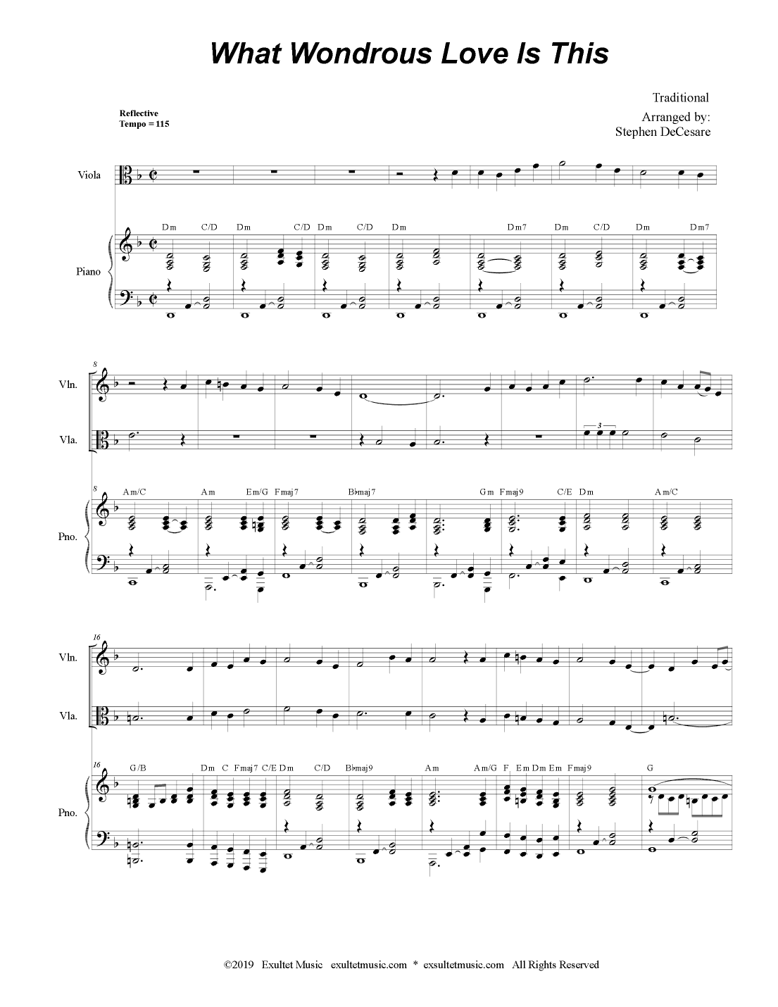What Wondrous Love Is This (Duet for Violin and Viola) (arr. Stephen DeCesare)