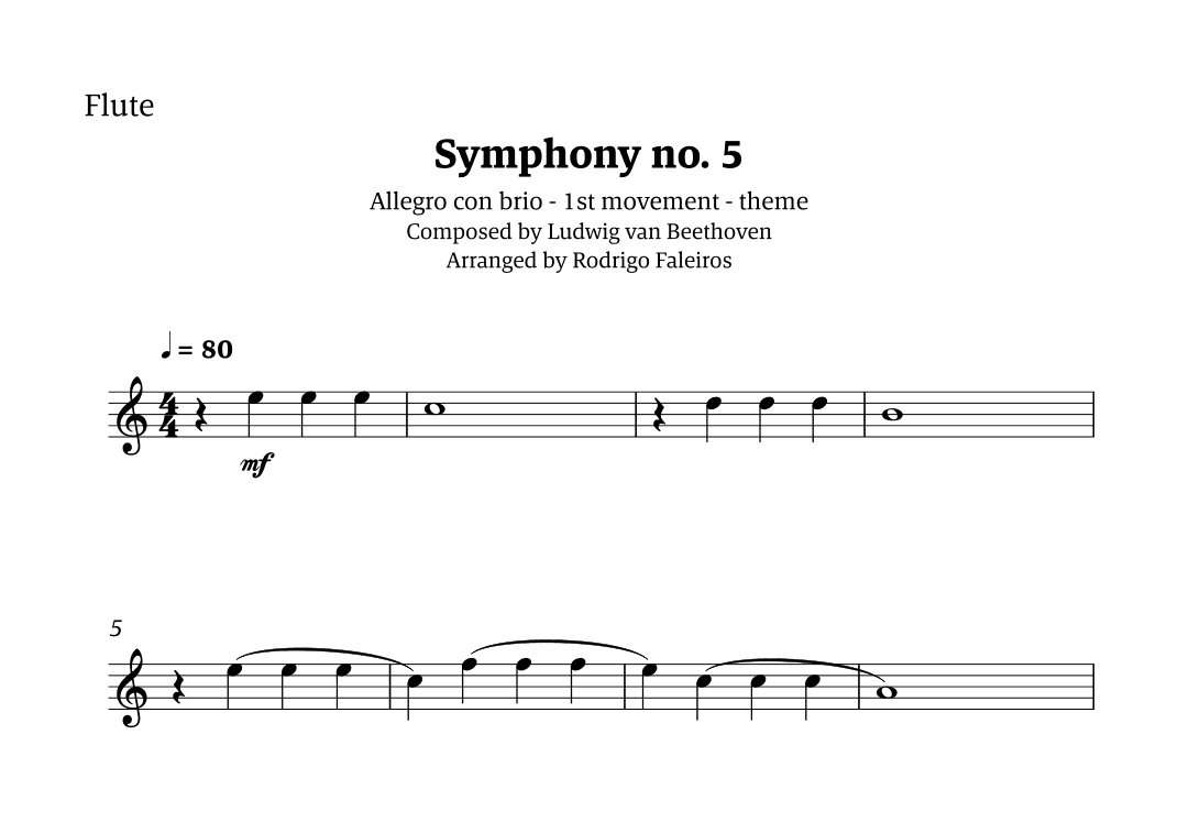 Symphony no. 5 - 1st movement (theme) (arr. Rodrigo Faleiros)