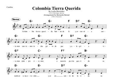 Colombia Tierra Querida (arr. Bernardo Bernal Hidalgo)