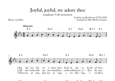 Joyful, joyful, we adore thee (symphony 9 5th movement) Beethoven (arr. Davi Rocha Campos)