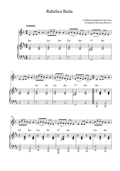Rahelica Baila (Rachel Dance) (clarinet in A solo and piano accompaniment) (arr. Kaiserin Rebecca)