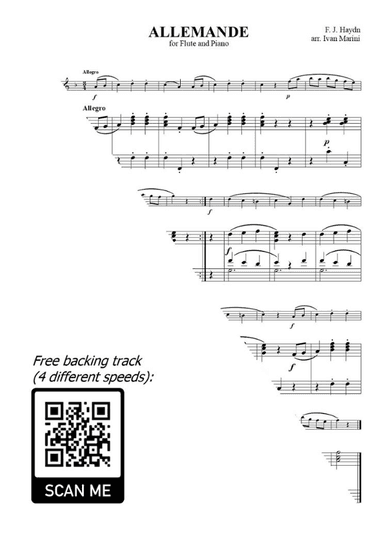 ALLEMANDE by F. J. Haydn for Flute and Piano (arr. Ivan Marini)