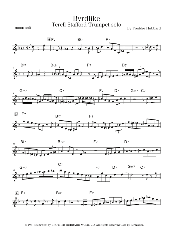 Byrd Like (arr. moon salt)