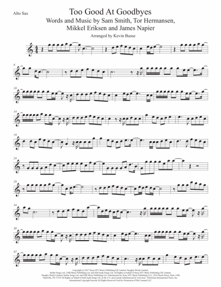 Too Good At Goodbyes (arr. Kevin Busse)