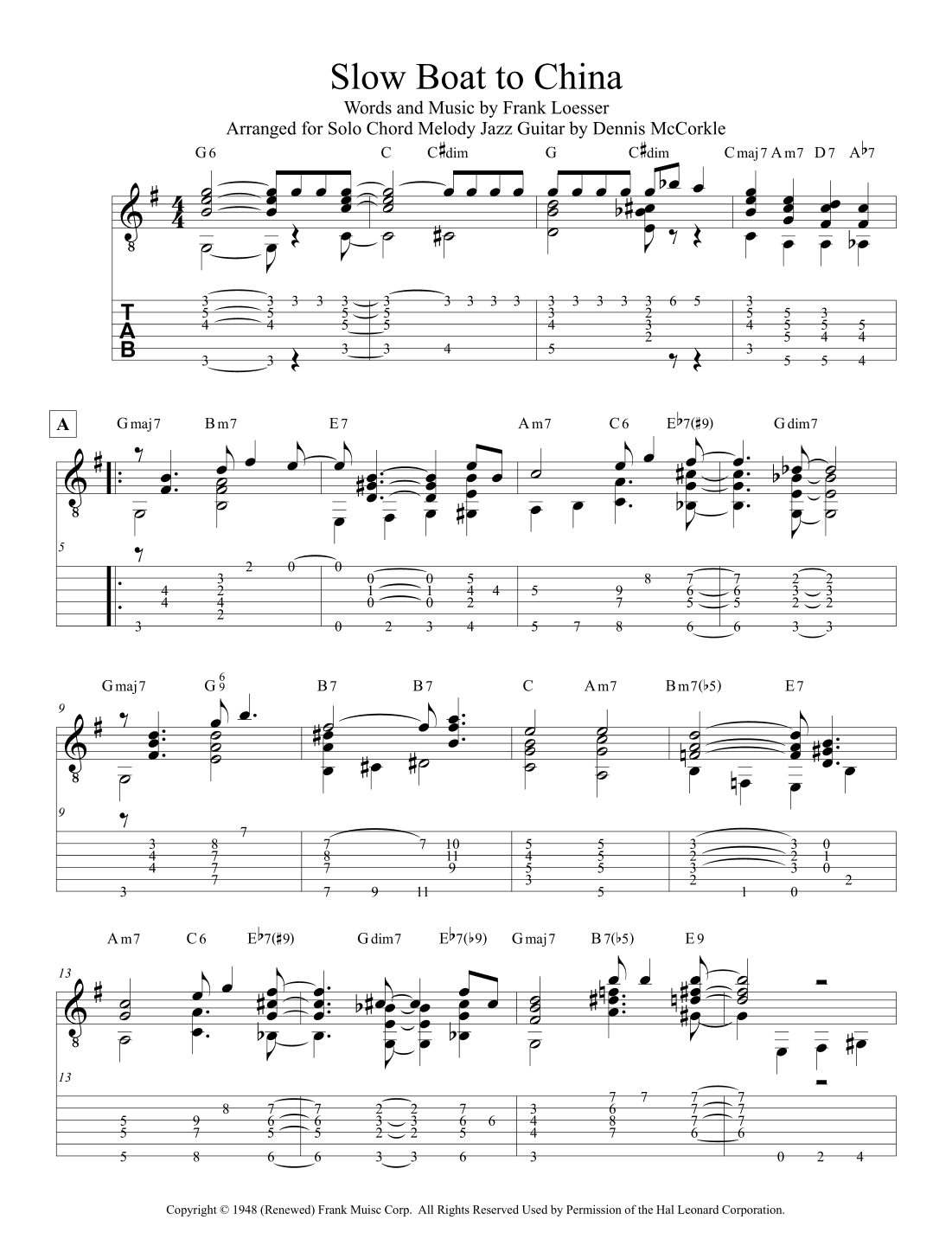On A Slow Boat To China (arr. Dennis McCorkle)