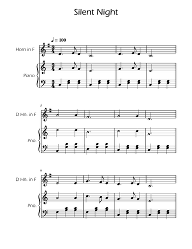 Silent Night - French Horn Solo w/ Piano (arr. Ygor Nunes)