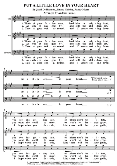 Put A Little Love In Your Heart (arr. Andrew Emmet)