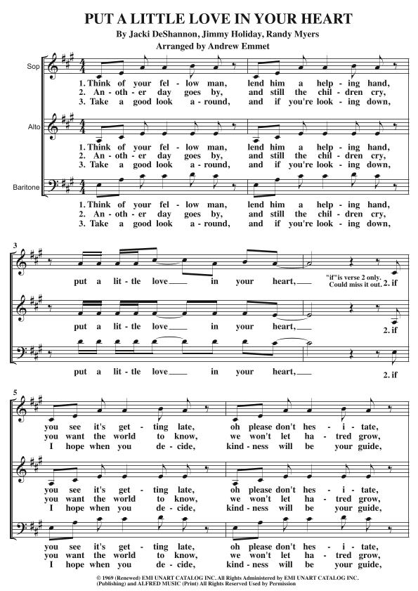 Put A Little Love In Your Heart (arr. Andrew Emmet)