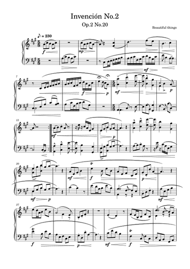 Invención No.2-Beautiful things Op.2 No.20