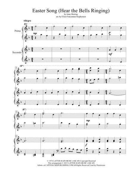 Easter Song Hear The Bells Ringing (arr. Ellen Foncannon Stephenson)