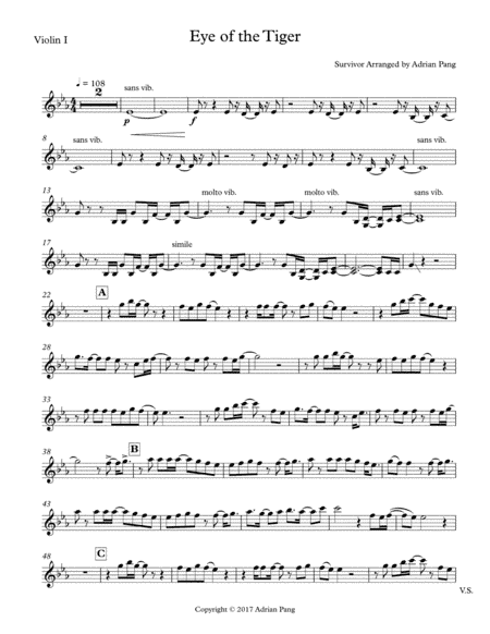 Eye Of The Tiger (arr. Adrian Pang)