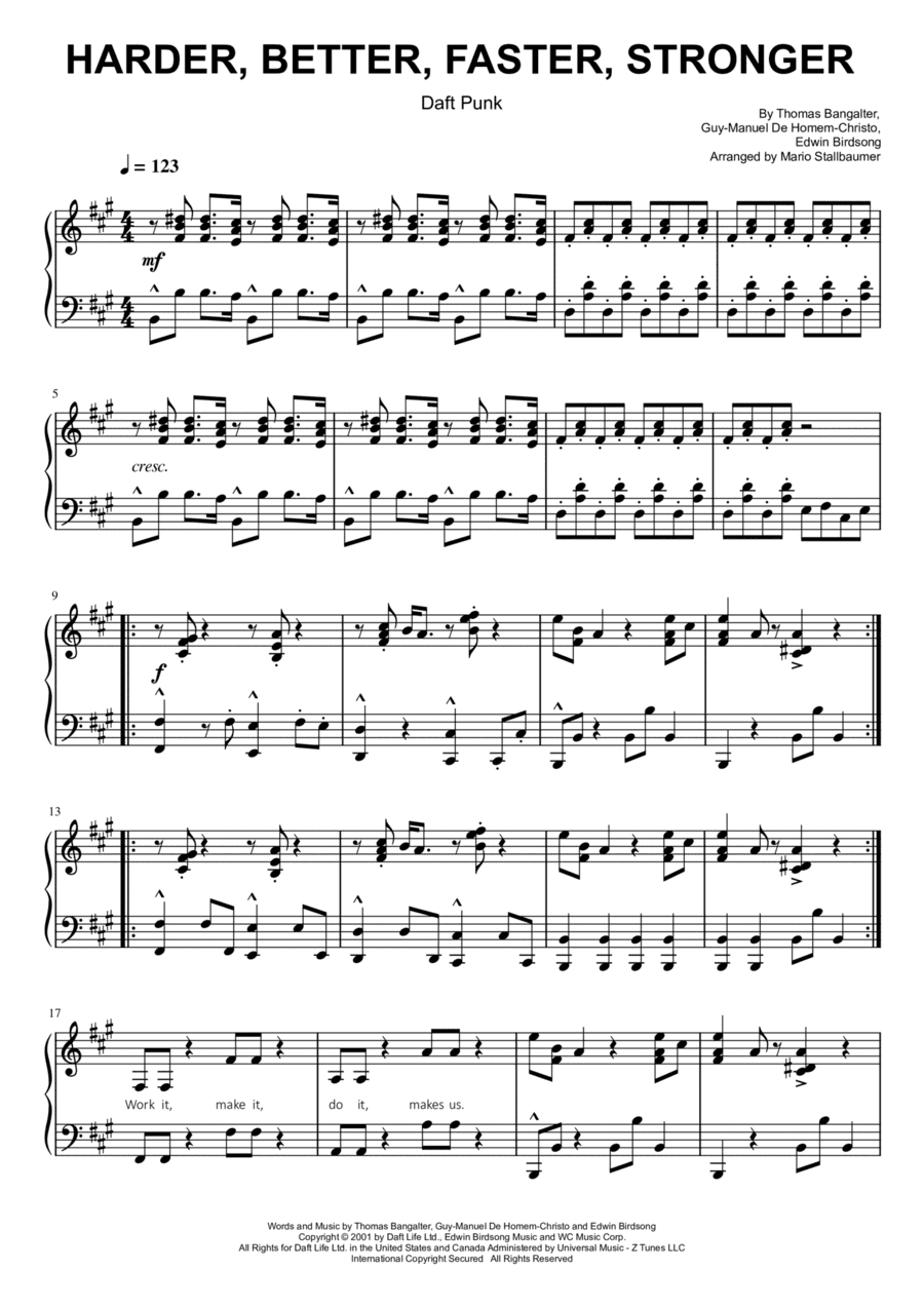 Harder, Better, Faster, Stronger (arr. Mario Stallbaumer)