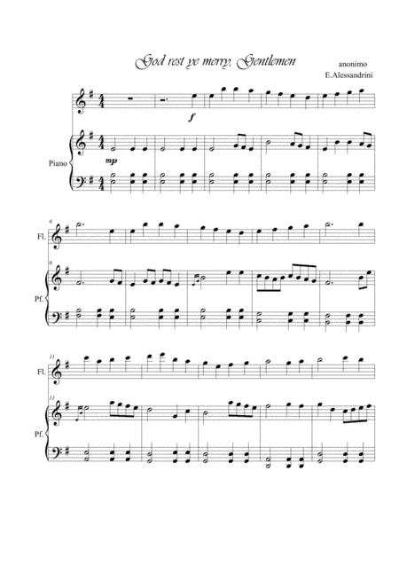 God rest ye merry , gentlemen. Flute and piano (arr. Ester Alessandrini)