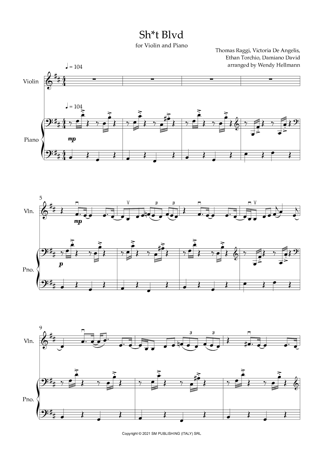 Sh*t Blvd (arr. Wendy Hellmann)
