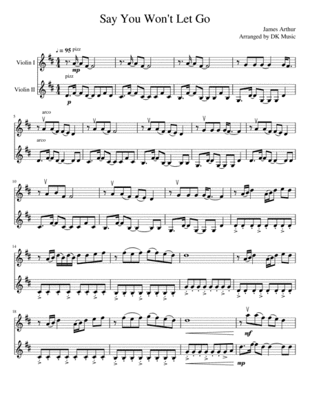 Say You Won't Let Go (arr. DK Music)