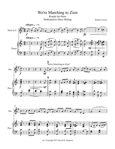 We're Marching to Zion (arr. David M. Sampson)