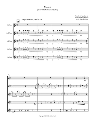March (from "The Nutcracker Suite") (F) (Flute Quintet) (arr. Regis Bookshar)