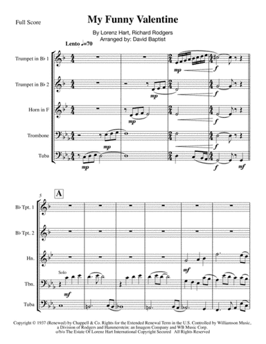 My Funny Valentine (arr. David Baptist)