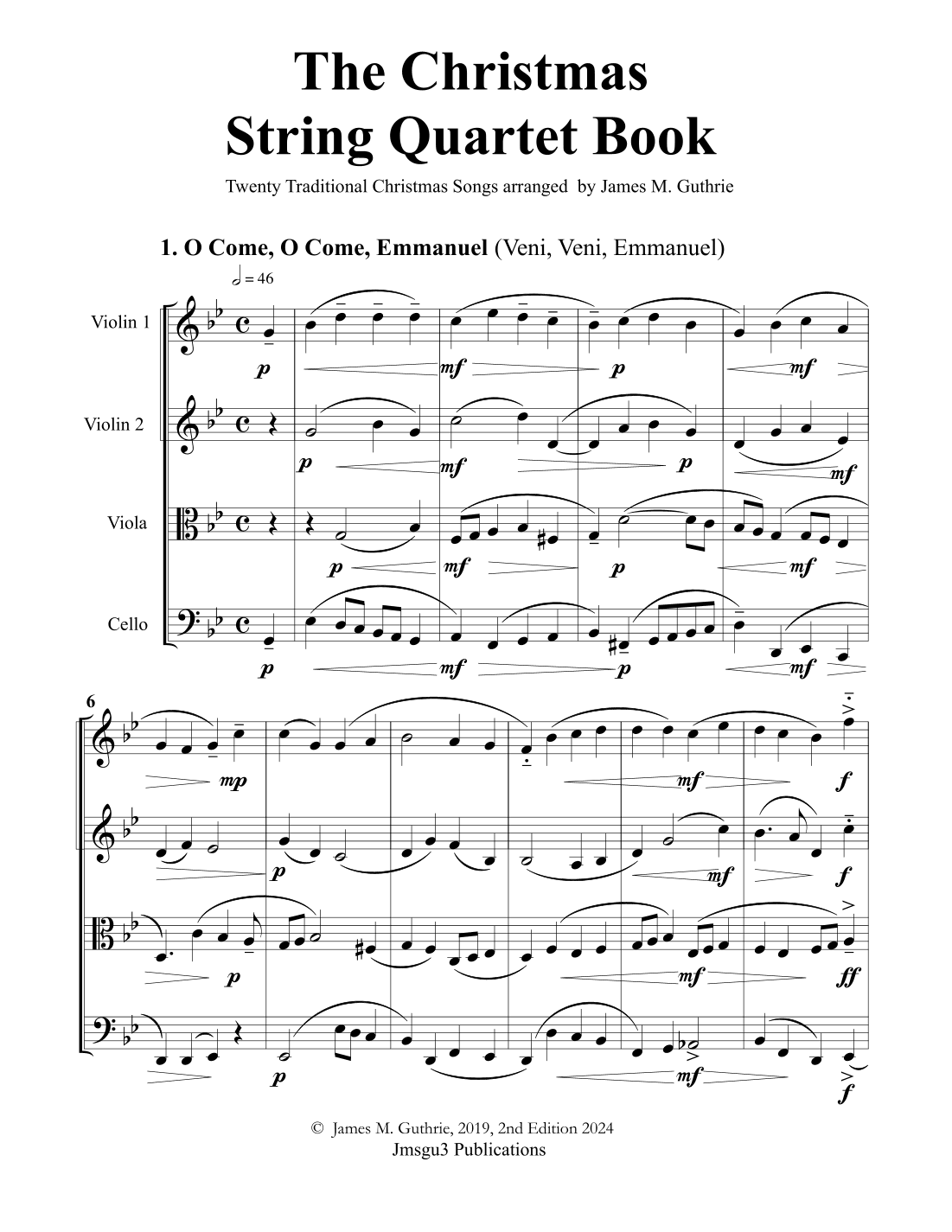 The Christmas String Quartet Book 1, 2nd Ed. (arr. James M. Guthrie, ASCAP)