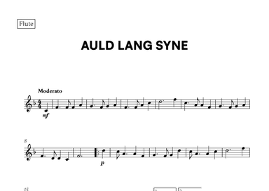 Auld Lang Syne (for Flute) (arr. Cadenza Editions)