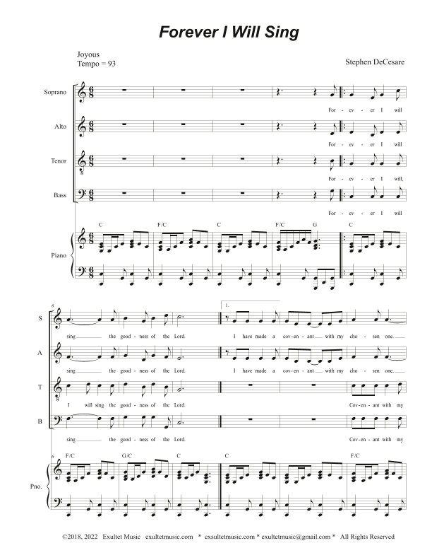 Forever I Will Sing (SATB)