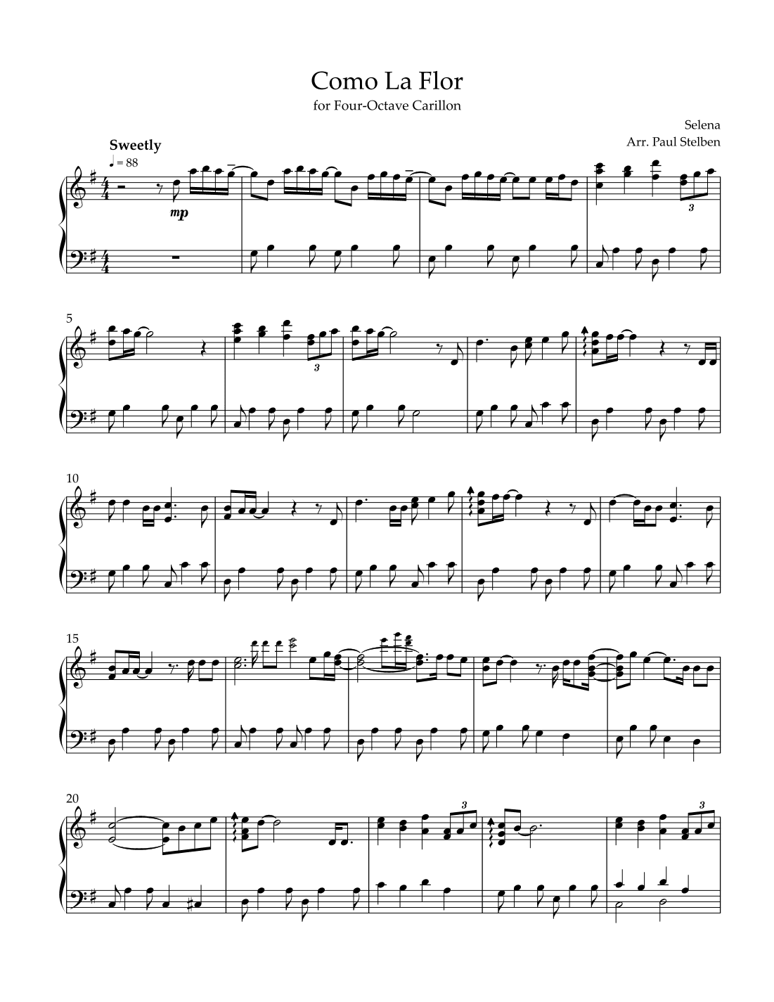Como La Flor (arr. Paul Stelben)