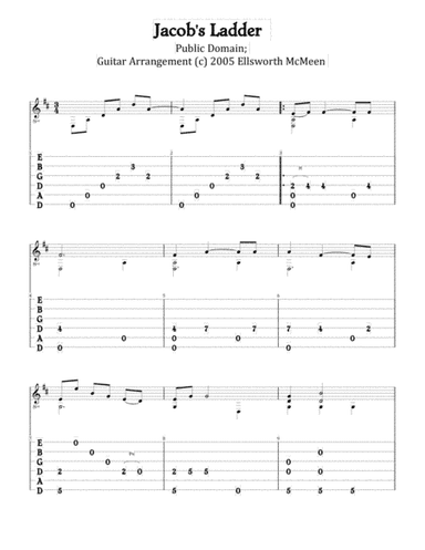 Jacob's Ladder (For Fingerstyle Guitar Tuned Drop D) (arr. Ellsworth McMeen)