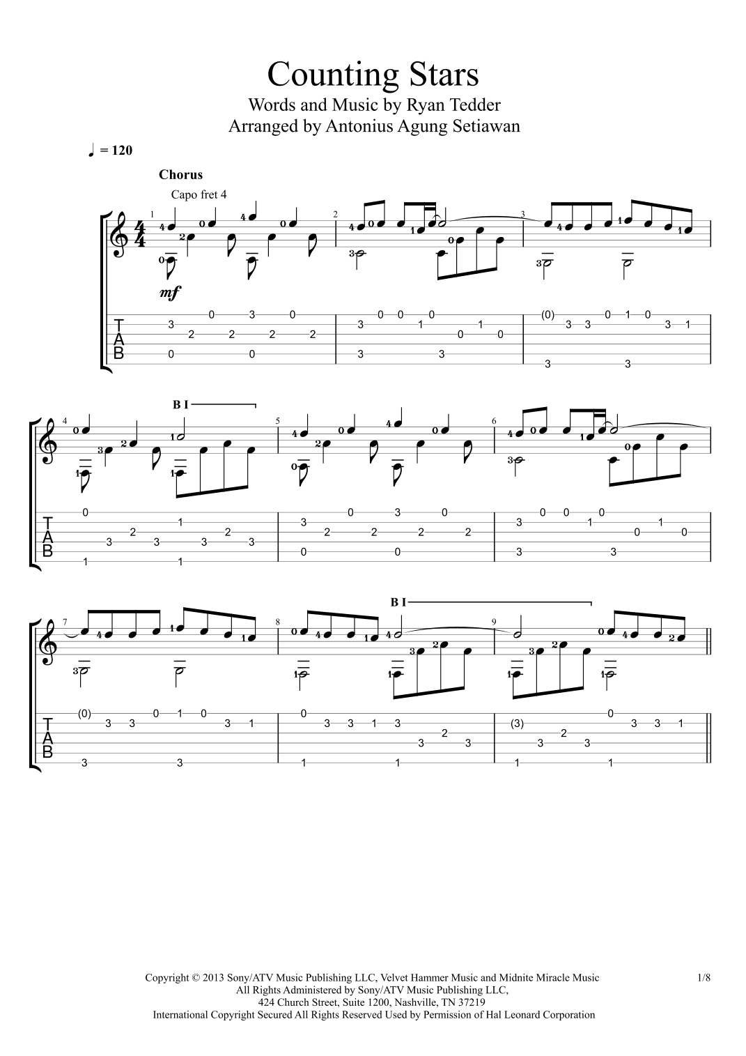 Counting Stars (arr. Antonius Agung Setiawan)