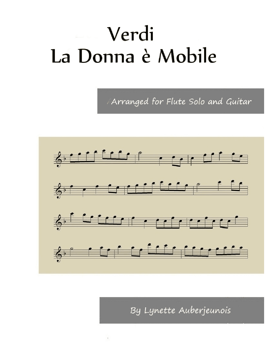La Donna è Mobile - Flute Solo with Guitar Chords (arr. Lynette Auberjeunois)
