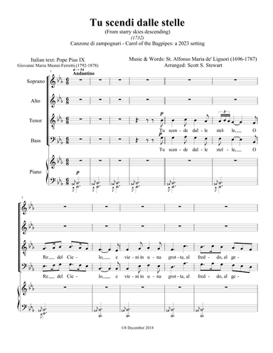 Tu scendi dalle stelle (Descending from the Heavens) (arr. Scott S. Stewart)