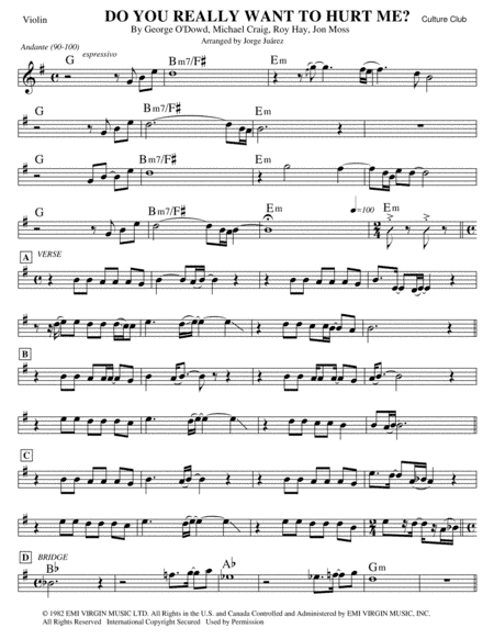Do You Really Want To Hurt Me (arr. Jorge Juárez)