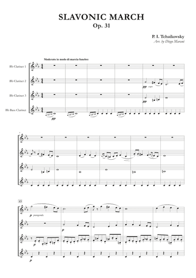 Slavonic March for Clarinet Quartet (arr. Diego Marani)