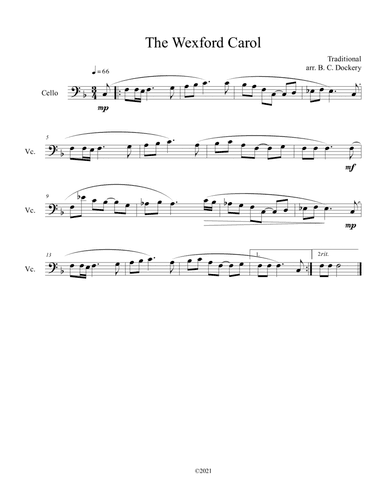 The Wexford Carol (Cello Solo) (arr. B. C. Dockery)