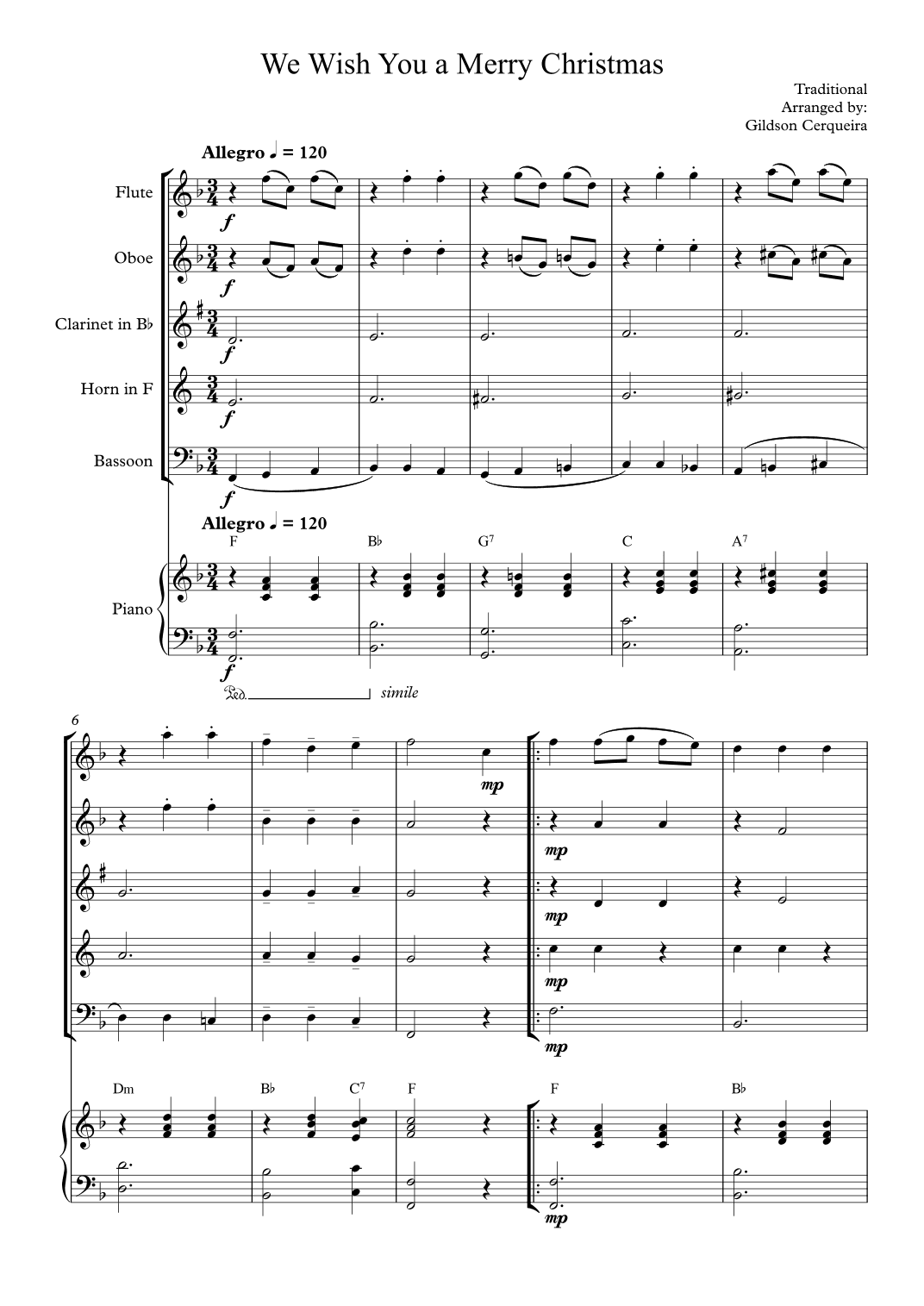 We Wish You a Merry Christmas (arr. Gildson Cerqueira)