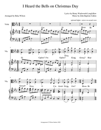 I Heard the Bells on Christmas Day--viola solo (arr. Beka Wilson)
