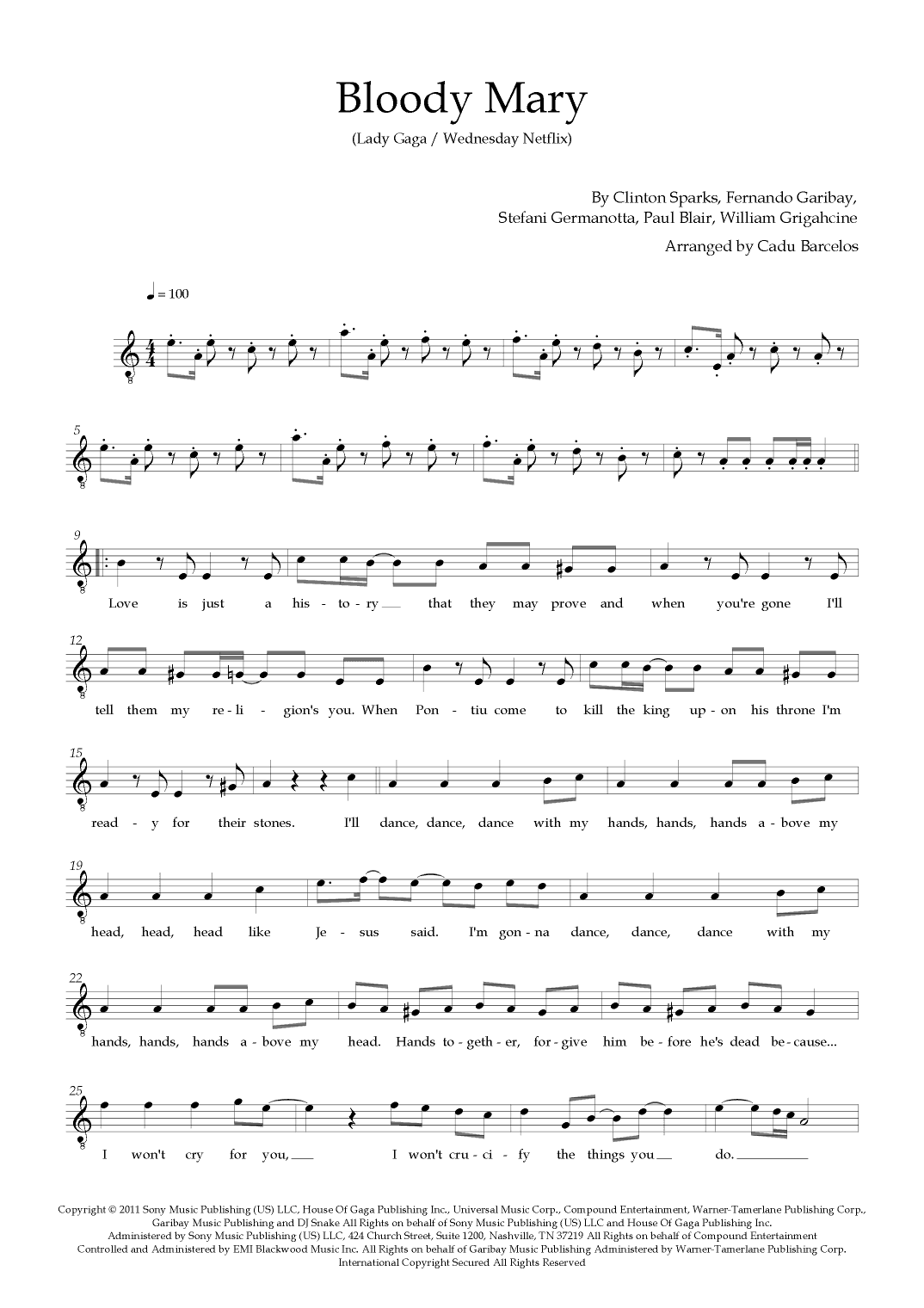 Bloody Mary (arr. Cadu Barcelos)