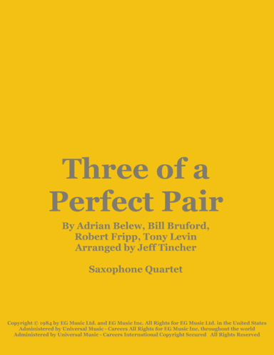 Three Of A Perfect Pair (arr. Jeff Tincher)