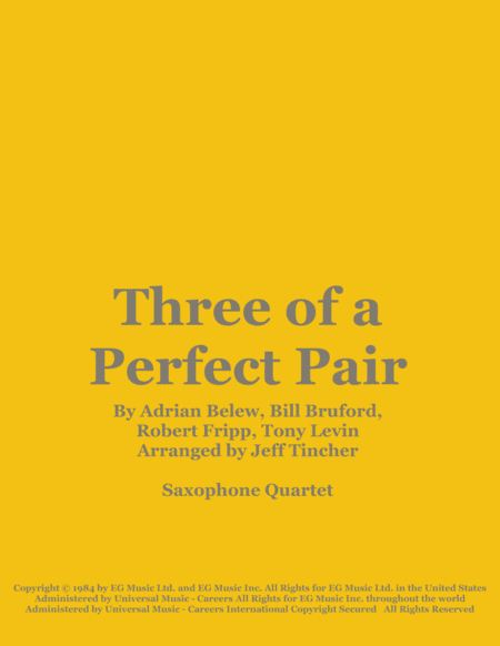 Three Of A Perfect Pair (arr. Jeff Tincher)