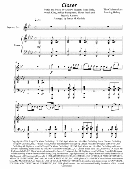 Closer (arr. James M. Guthrie, ASCAP)