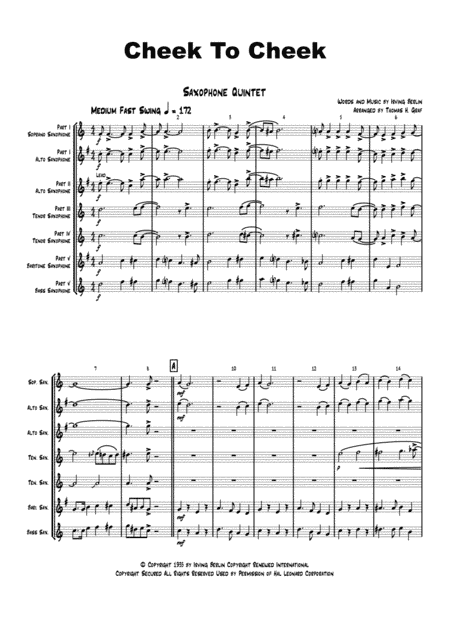 Cheek To Cheek (arr. Thomas H. Graf)