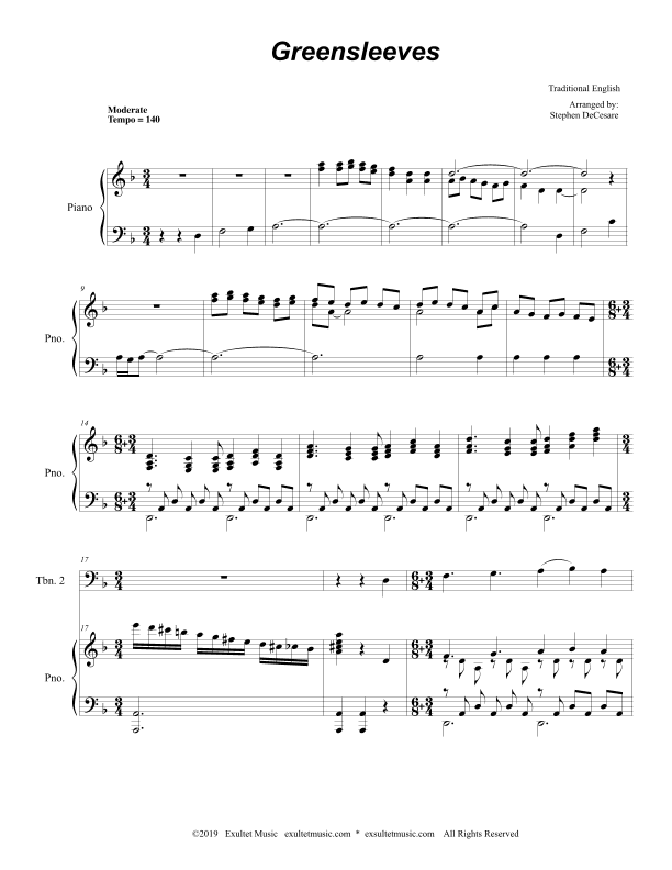Greensleeves (Trombone Duet) (arr. Stephen DeCesare)