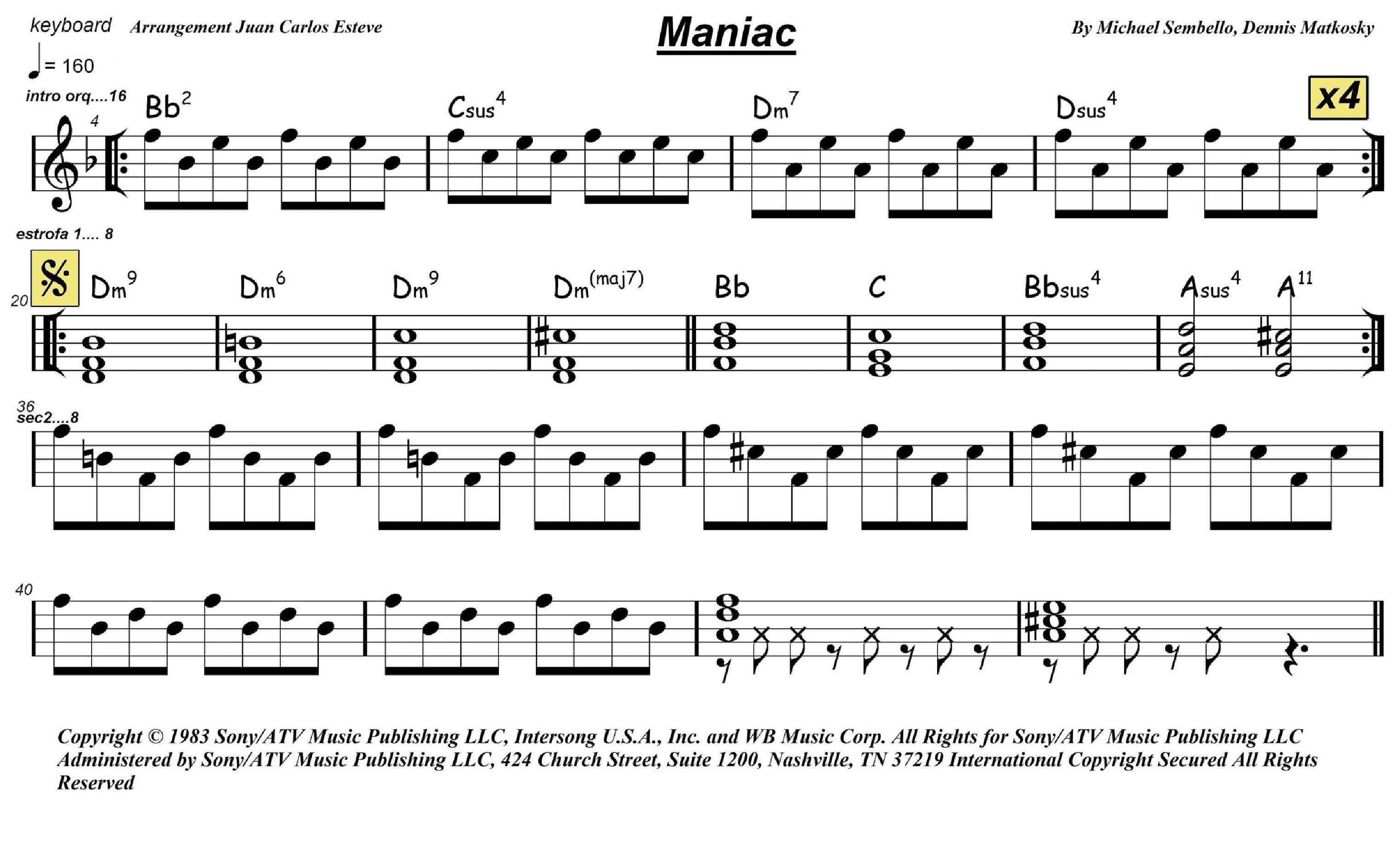 Maniac (arr. juan carlos esteve / Gran Coda)