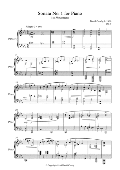 Piano Sonata  No. 1 Op. 9 - Full Score